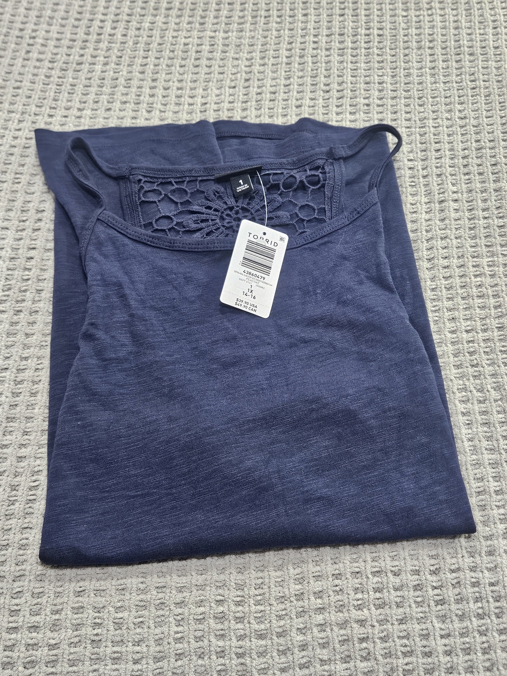 Torrid Navy Crochet-Back Tank Top - Women's